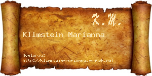 Klimstein Marianna névjegykártya